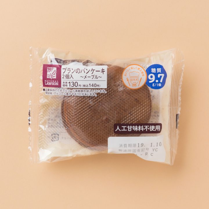 『NL ブランのパンケーキ（メープル） 2個入』（ローソン）140円（税込）