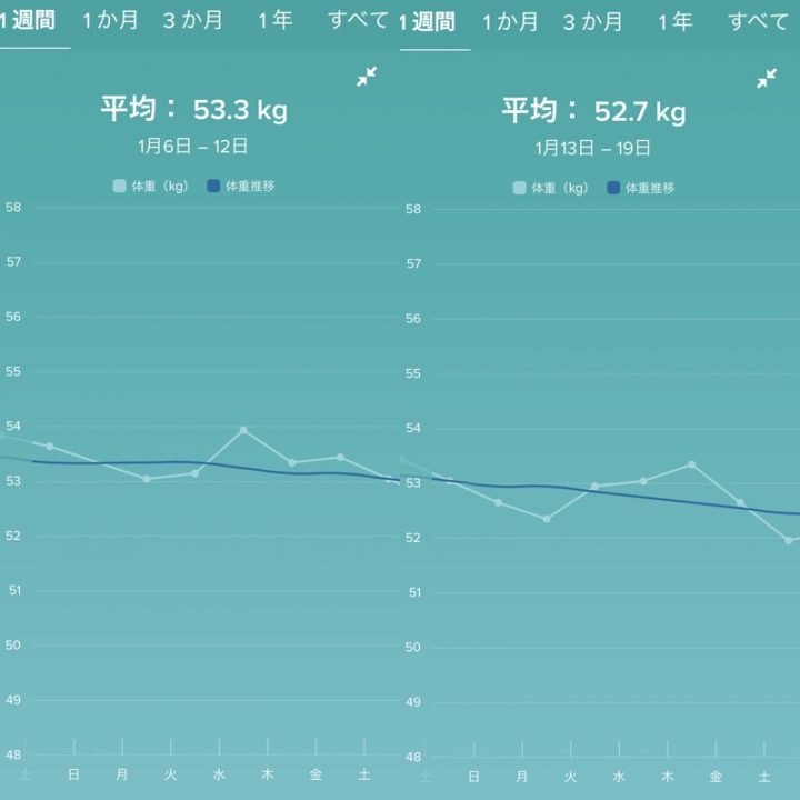 体重のビフォーアフター