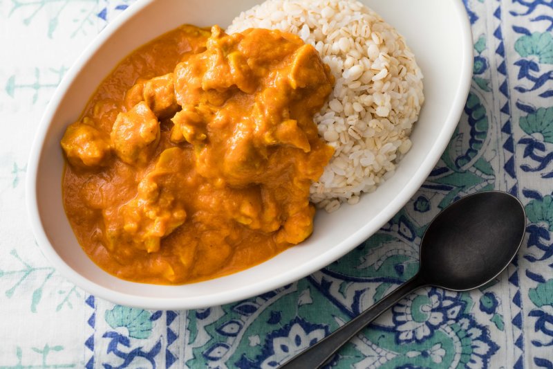 野菜ジュースで作るインド風チキンカレー