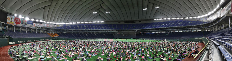 『JEXER TOKYO DOME NIGHT YOGA 2019』で行われた「POP Pilates（ポップピラティス）」