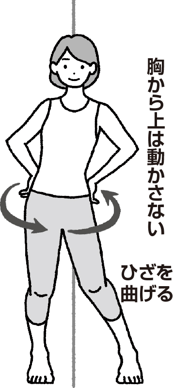 骨盤回しをする女性イラスト