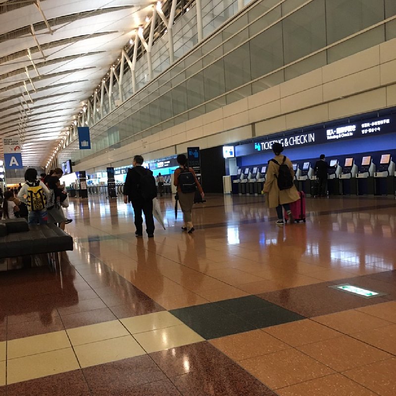 台風前日の羽田空港