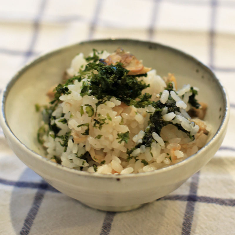 市橋有里がレシピ考案した「あさりとあおさ海苔の炊き込みご飯」