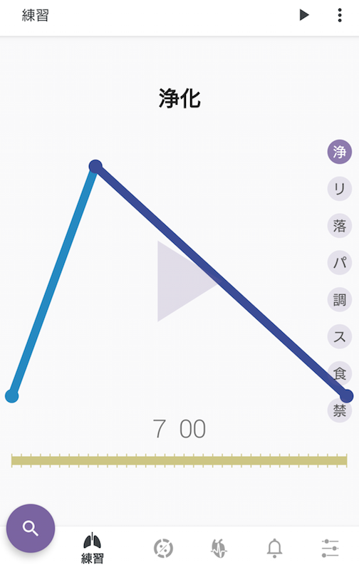 瞑想アプリ「プラナブレス: 心の落ち着きと瞑想」のトップ画面