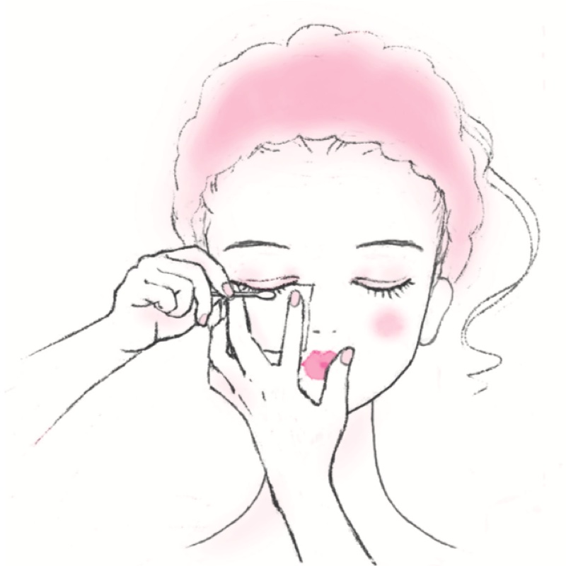 アイメイクを落としているイラスト