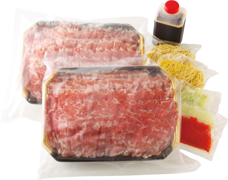 ラム肉600g、たまご麺150g×2、特製たれ300ml、薬味【もみじおろし・薬味ねぎ・たまねぎ】各30gがセット