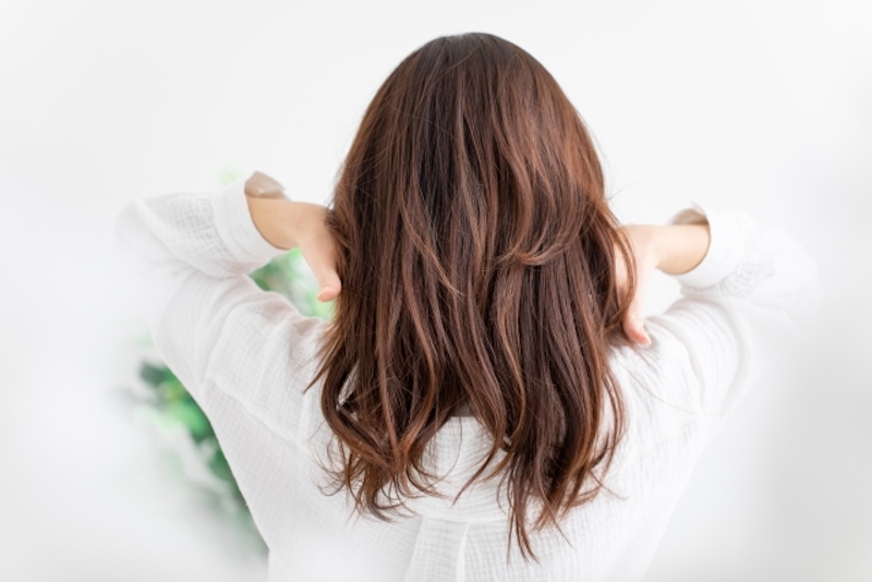 ロングヘアの女性の後ろ姿