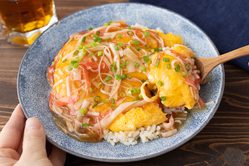 即できておいしい！とろ～り餡とふわふわ卵の「瞬殺 かにかま天津飯」