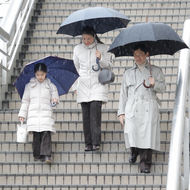 天皇陛下（当時は皇太子）も配色がリンク（2010年3月24日、Ph／JMPA）