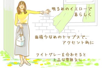 流行色「イエロー」を派手に見せず上品に見せるには？　アラフィフが着こなすコツをスタイリスト…