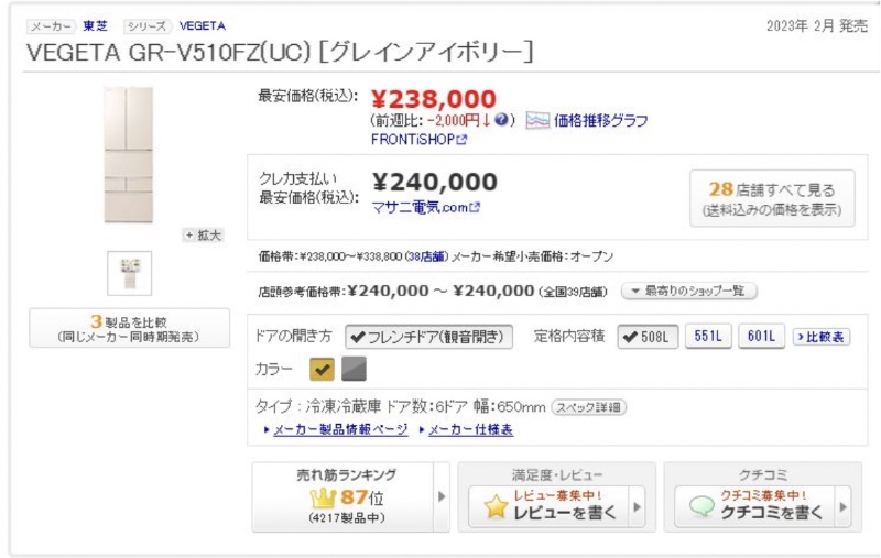 年間で安くなる電気代と家電の金額を比較して検討を（Ph／「価格.com」）