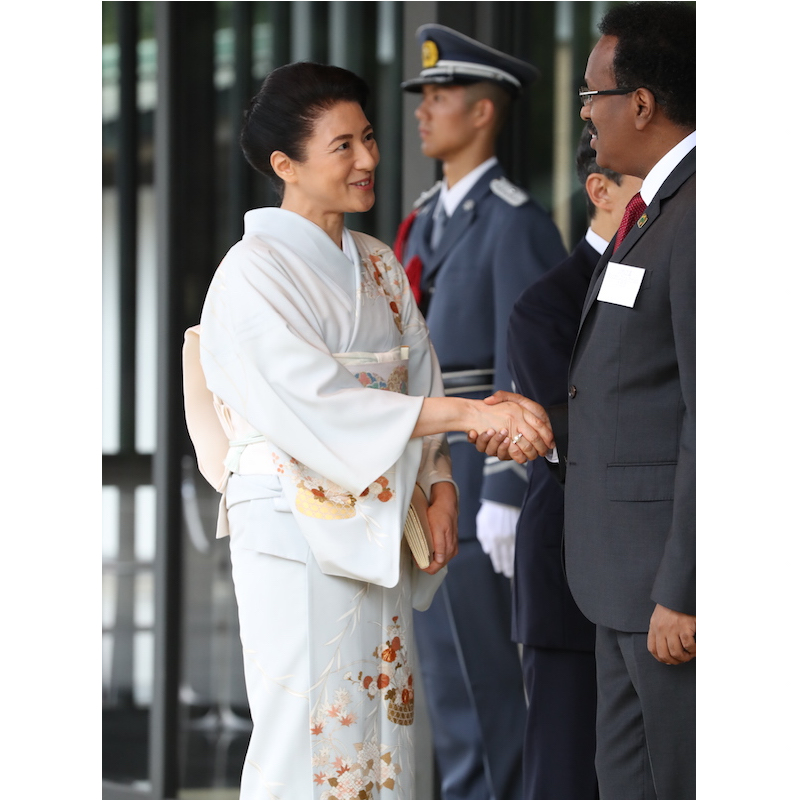 にこやかに挨拶される雅子さま（2019年8月30日、Ph／JMPA）