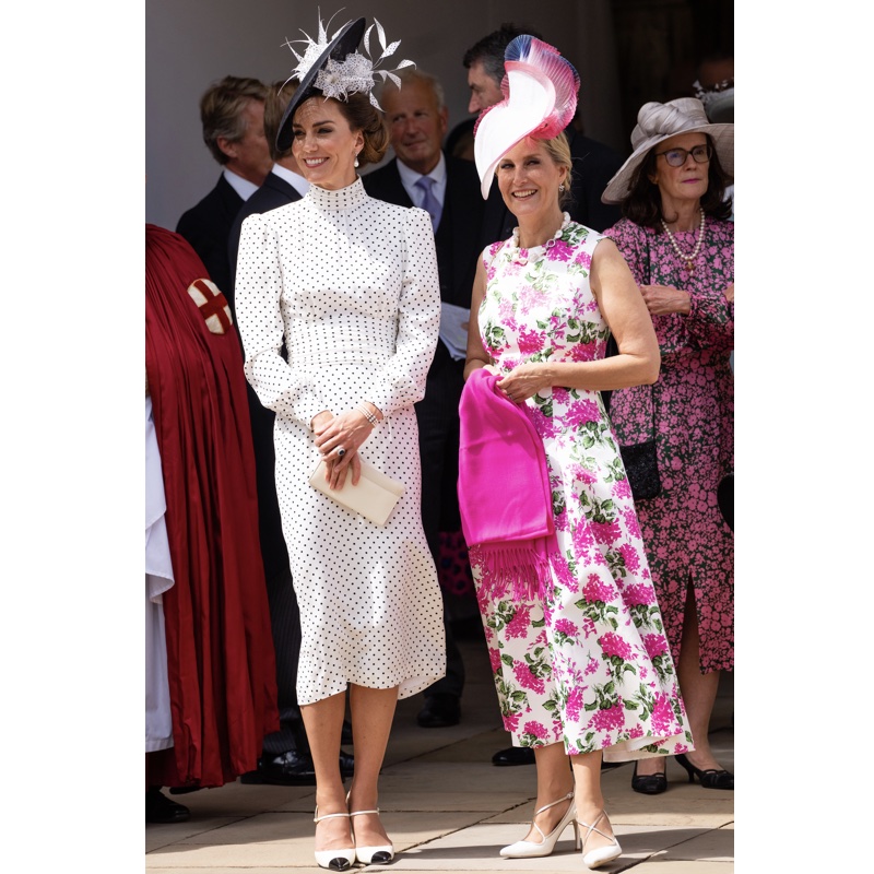 ホワイトとブラックのバイカラーでまとめたキャサリン皇太子妃（2023年6月19日、Ph／GettyImages）