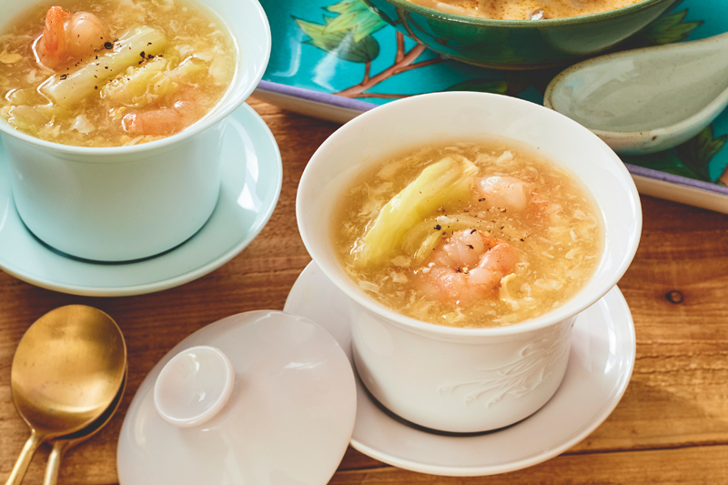 上品で深みのある味わい「白菜とえびのとろみスープ」