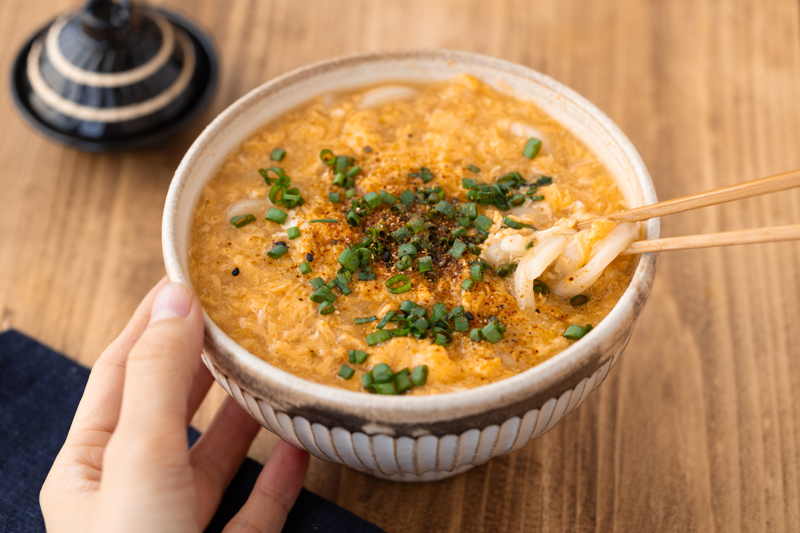 激ウマの出汁が味の決め手！「卵とじうどん」