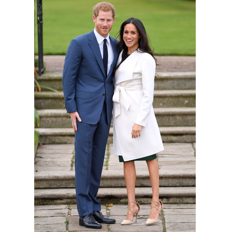 婚約会見では生脚で登場したメーガンさん（2017年11月27日、Ph／GettyImages）