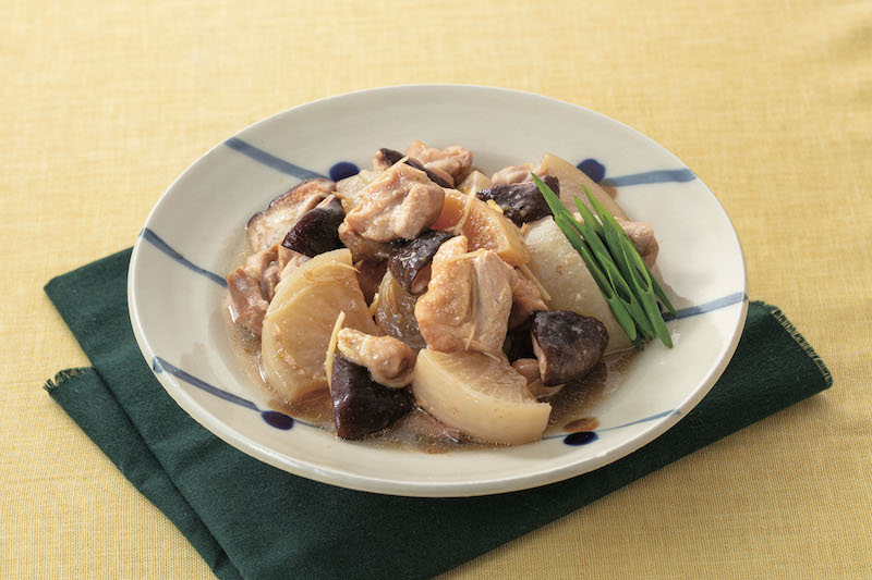 「大根とほろほろ鶏肉とゆずこしょうの炊飯ジャー煮込み」