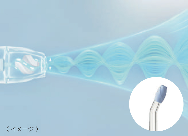 広範囲をやさしい使用感でケアできるノズルが付属