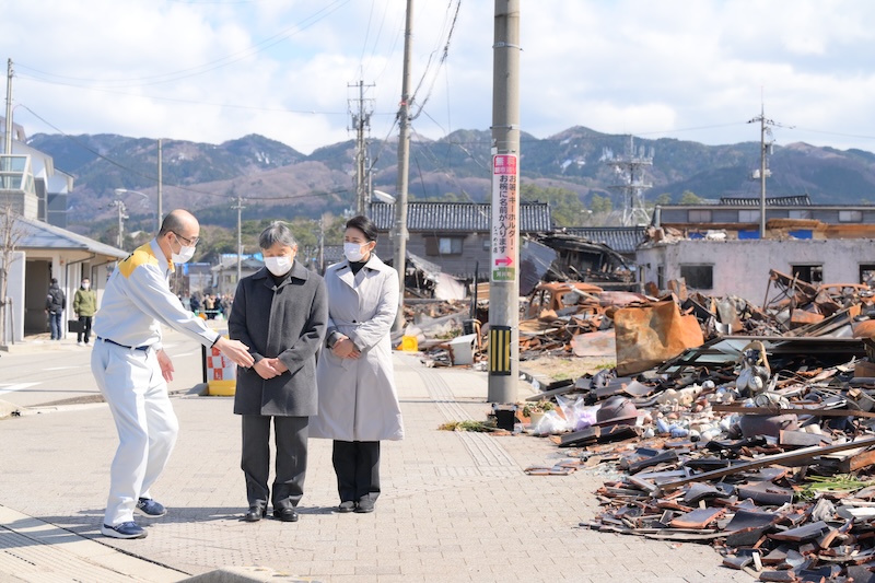 被災が大きかった地域をご視察（2024年3月22日、Ph／JMPA）