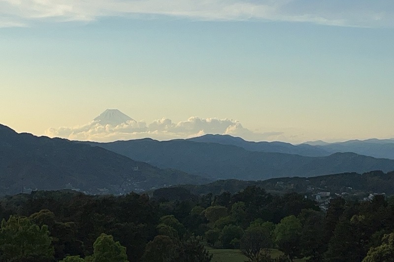 ゴルフをする人は若くて細い（オバ記者調べ）（写真はホテルの部屋から見えた富士山）