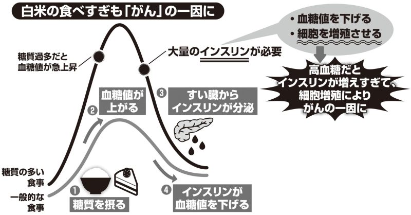 白米の食べすぎ「がん」の一因に