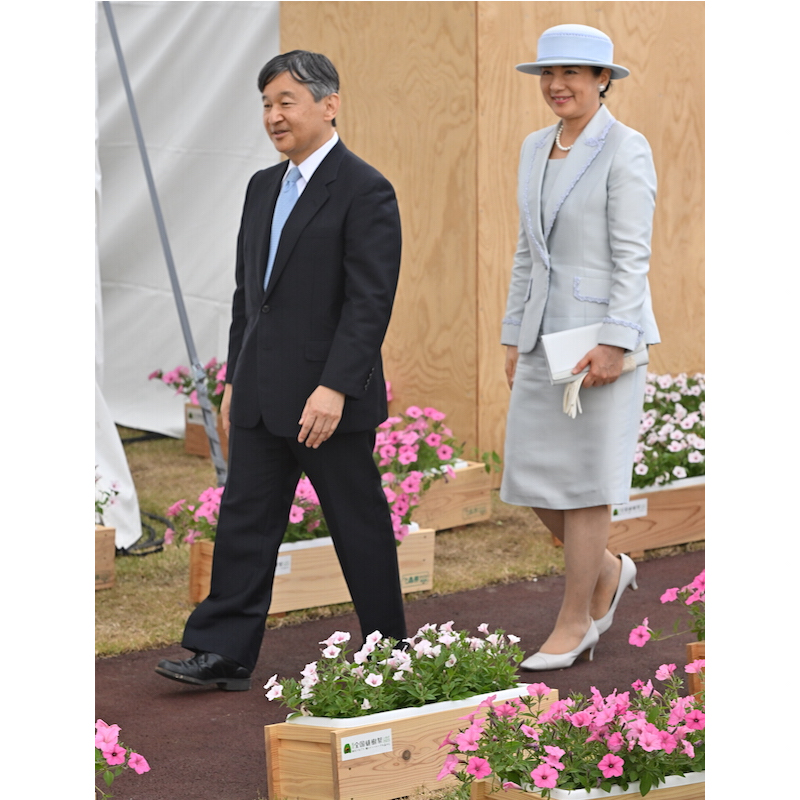 2023年6月、岡山県で行われた全国植樹祭の式典にご出席の天皇皇后両陛下