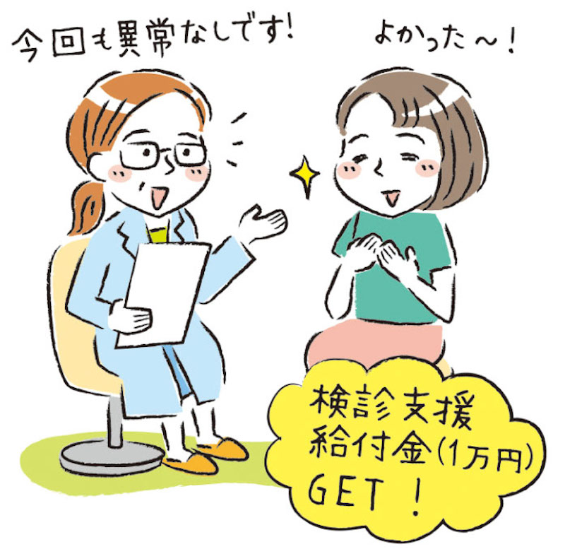 診断を受ける女性のイラスト