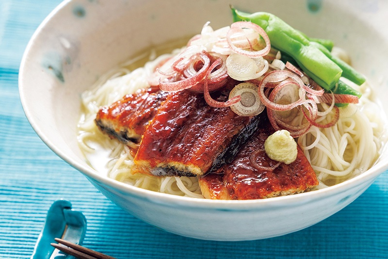 ひつまぶし風の「うな昆布茶ぶっかけそうめん」