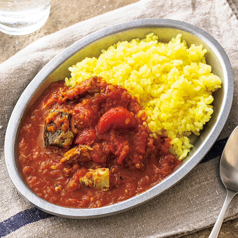 「トマトのさばカレー」