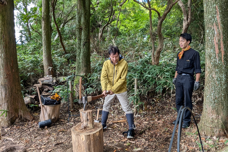 まき割にも夫が挑戦