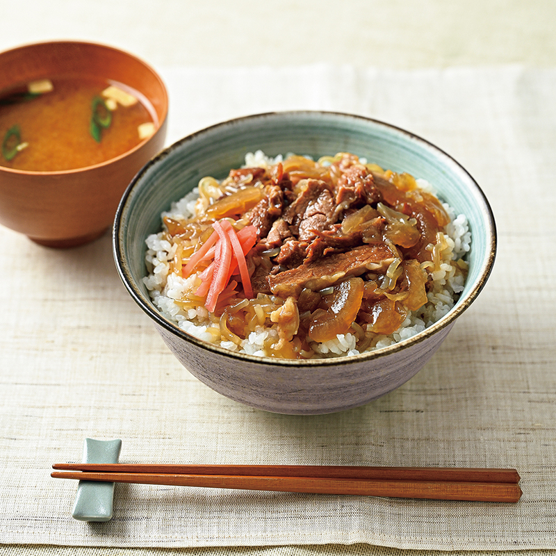 【1位】イオンの『ベストプライスbyトップバリュ 牛丼』の盛り付けイメージ