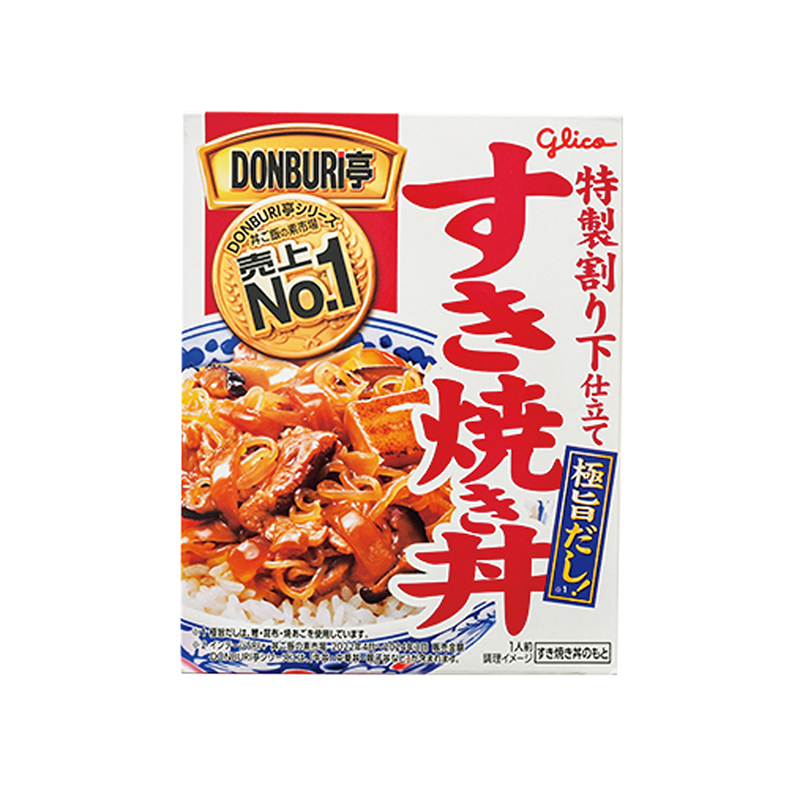 【6位】『DONBURI亭 特製割り下仕立て 極旨だし！すき焼き丼』（Glico）のパッケージ