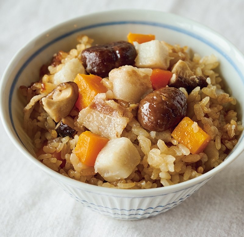 「里いもと甘栗の中華炊き込みご飯」