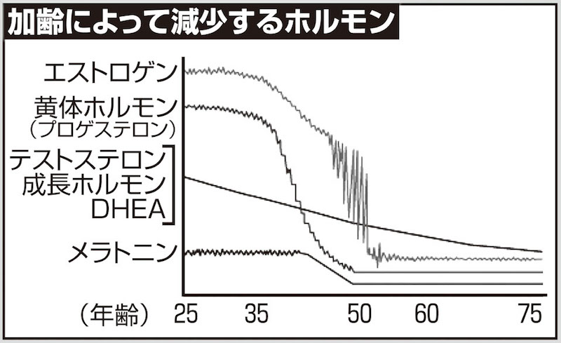 加齢によって減少するホルモン