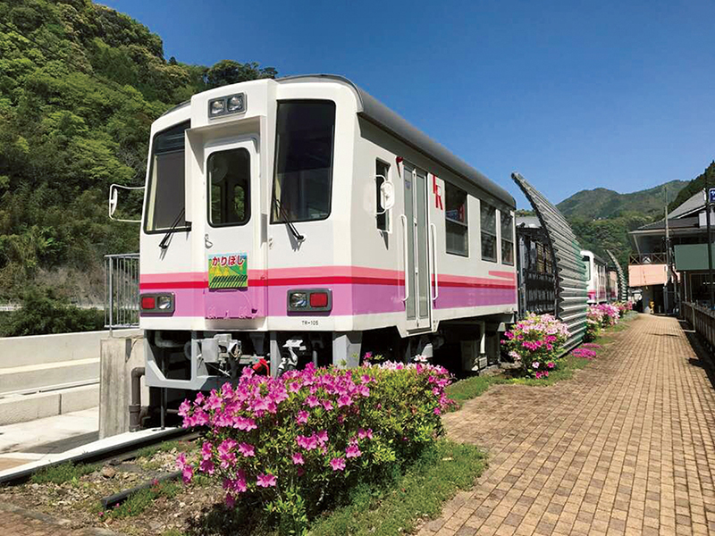 レトロなデザインの車両（提供／TR列車の宿）