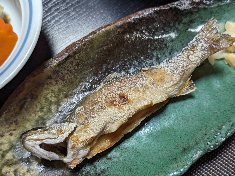 夫が絶賛した鮎の塩焼き