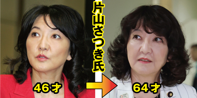 片山さつきさん　46才→64才