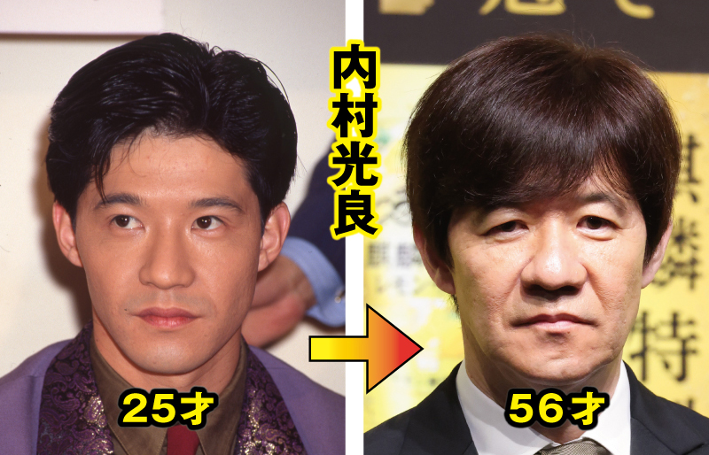 内村光良さん　25才→56才