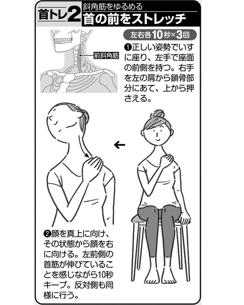 首トレ【2】斜角筋をゆるめる！首の前をストレッチ