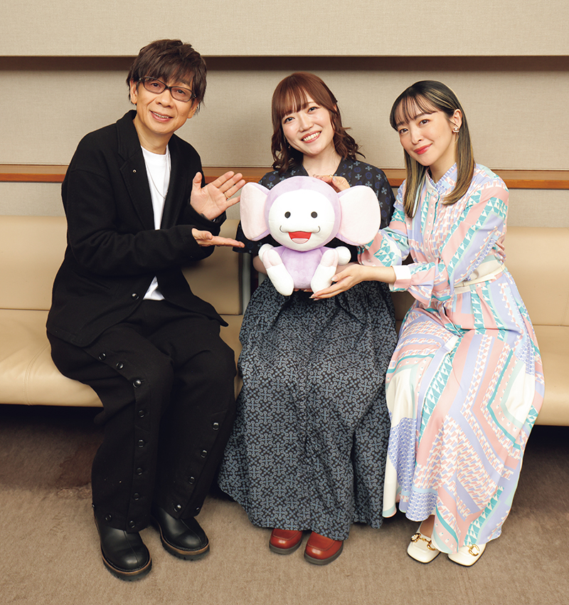 左から山寺宏一（ワンダユウ役） 、久野美咲 （チンプイ役）、潘めぐみ（春日エリ役）
