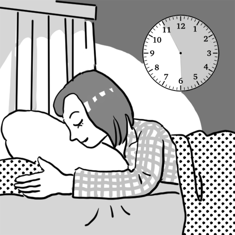 6～8時間の睡眠をしっかりとる（イラスト／飛鳥幸子）