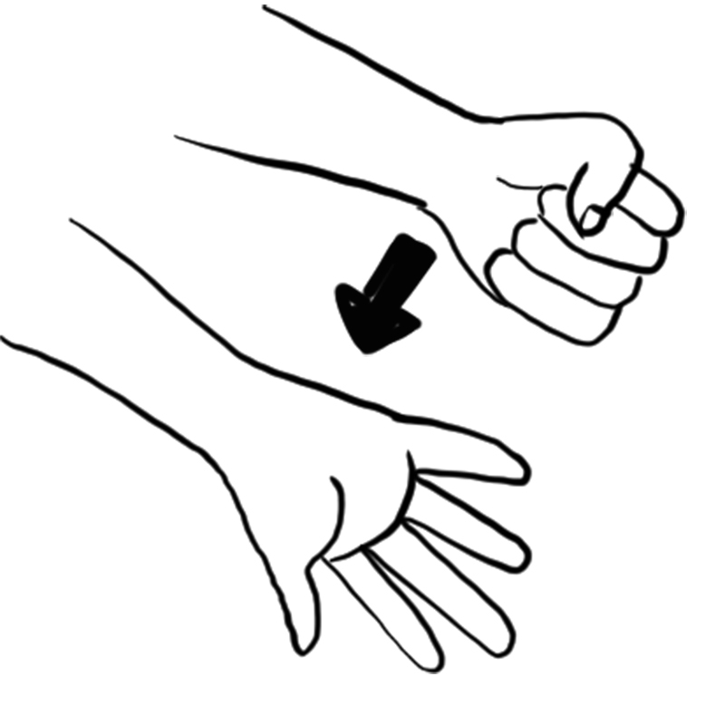 湯の中で両手両足の指を10回グーパーする（イラスト／飛鳥幸子）