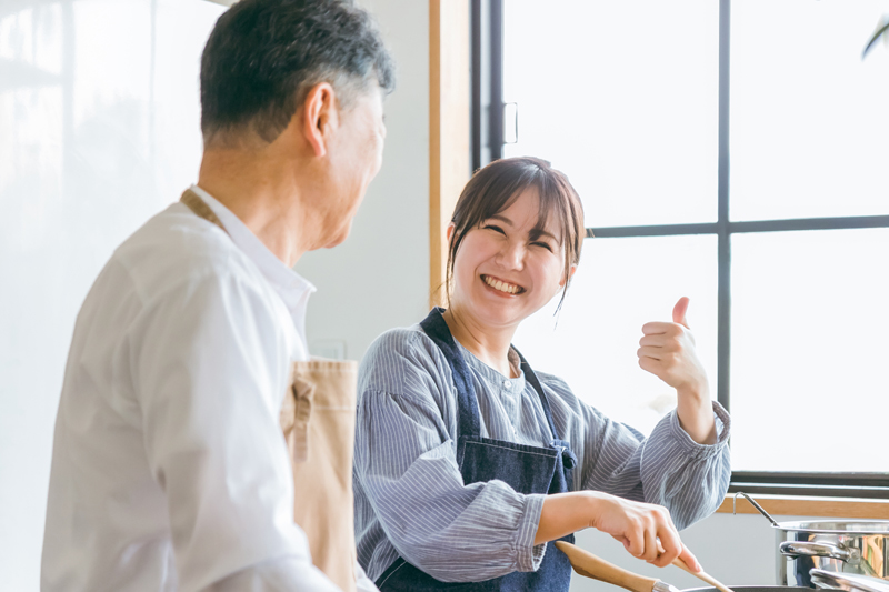 褒め合う夫婦