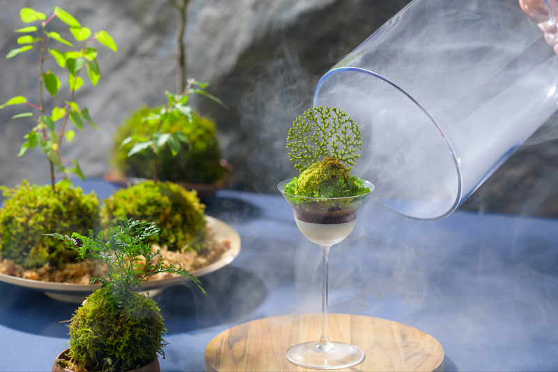 梅雨時期に美しさを増す「苔」をテーマにした「おいらせ苔パフェ」（奥入瀬渓流ホテル：予約制）