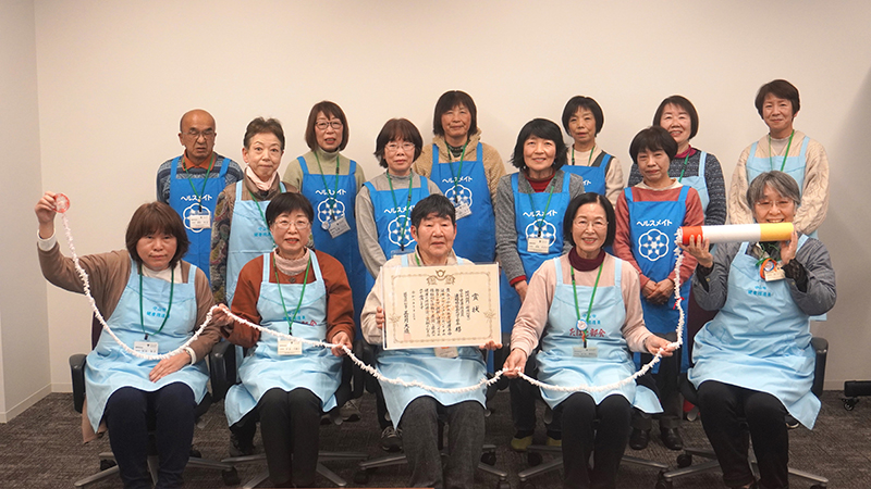 守山市の健康推進員の皆さん。たばこの害を子供たちに伝えるボランティア活動で知事表彰された（写真出典：「健康しが」ポータルサイト）