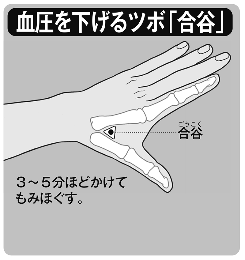 血圧を下げるツボ「合谷」