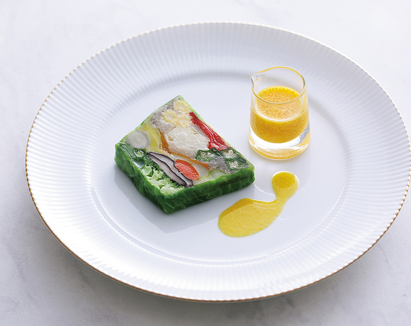 la bonne terrine「元気野菜のテリーヌサフランクリームソース付き」