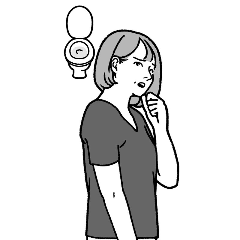 トイレと女性のイラスト