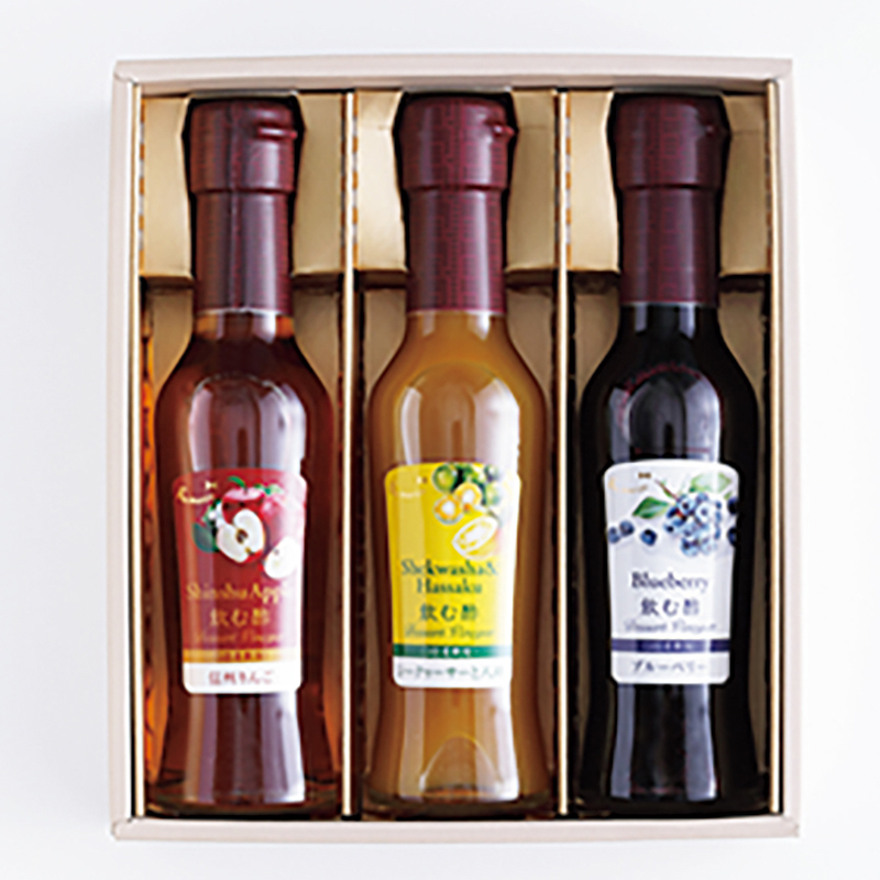 オークスハート「150ml×3本 飲む酢・デザートビネガーギフト（ギフト箱入り）」