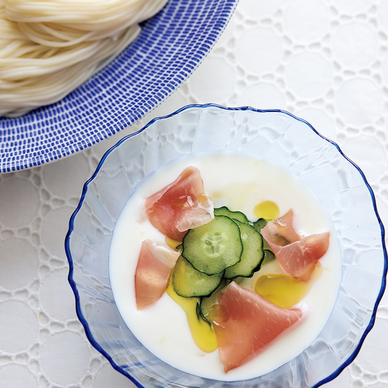 「にんにく風味のヨーグルトつゆ」